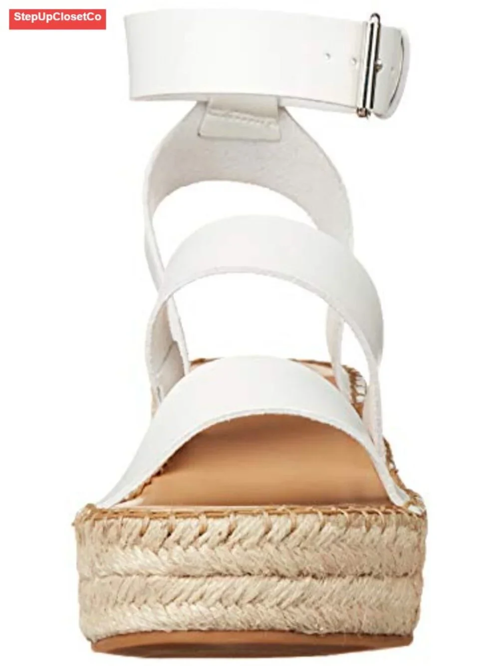 Espadrille Wedge Sandals with Ankle Strap - Platform